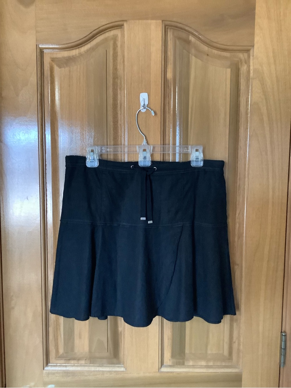 White House Black Market Black Skater Drawstring Waist Skirt